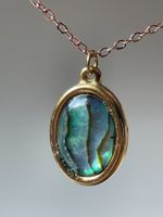 Abalone Muschel Kette & Anhänger – Edelstahl 18k vergoldet