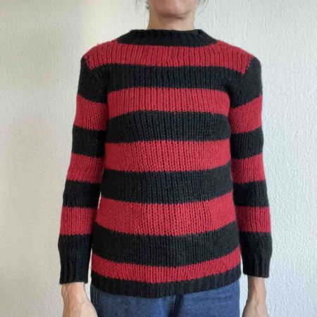Pullover gestrickt rot schwarz gestreift akzeptabel