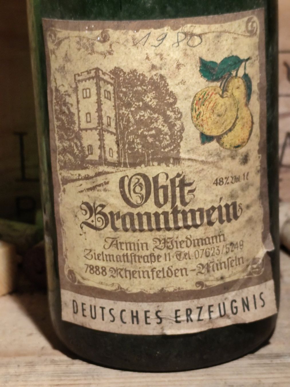Bevande alcoliche: Obst Branntwein 48vol. % A. Wiedmann – Nuovo e nell'imballaggio originale da Büsserach venduto da Vintage-vins