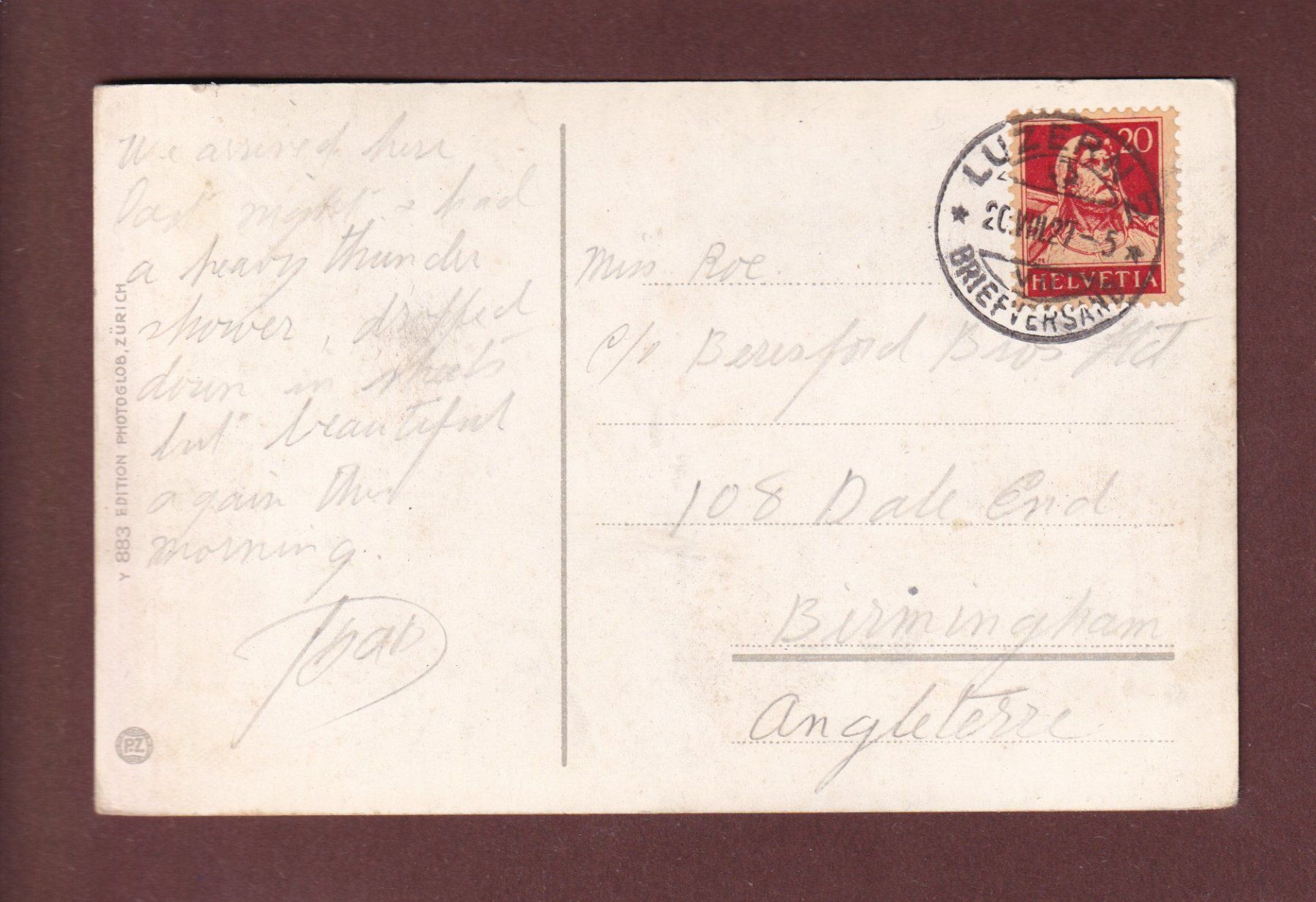 Cartoline postali: Abend AUF DER ALP - 1927 – Usato da Pully venduto da nicecards-shop 1