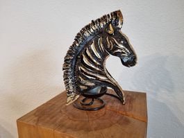 Metall Deko Zebra integriertes Teelicht Gold Schwarz