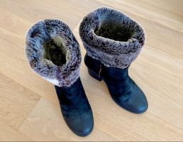 Schwarze Winter-Stiefel Gr. 38 - Fellfutter - top Zustand