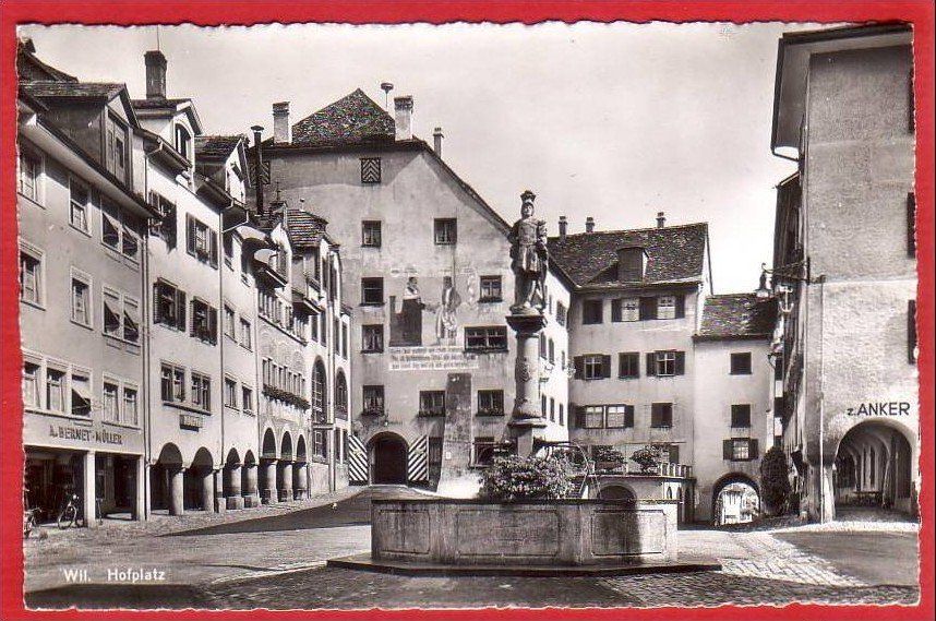 Ansichtskarten: WIL HOFPLATZ – Gebraucht aus Grüningen von Kartenlaube