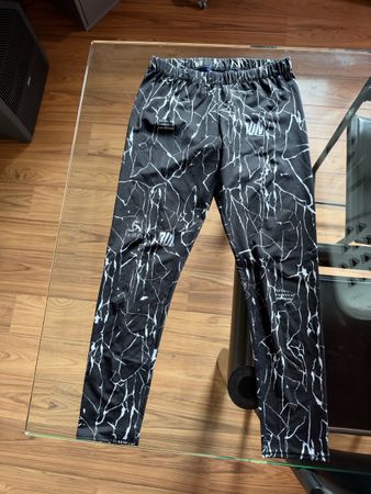Odlo Running Leggings black white marble print size S