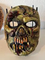 Horror Zombie Maske grün mit Käfern und Würmern, Latex