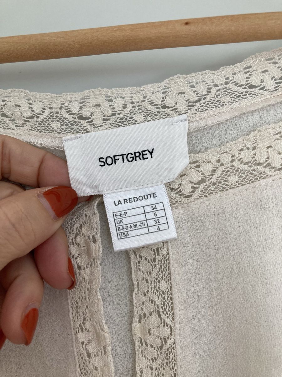 Blusen: Softgrey Bluse, Gr. 36 Baumwolle mit Spitze, Top Zustand! – Gebraucht aus Schlieren von cotopaxi06 2