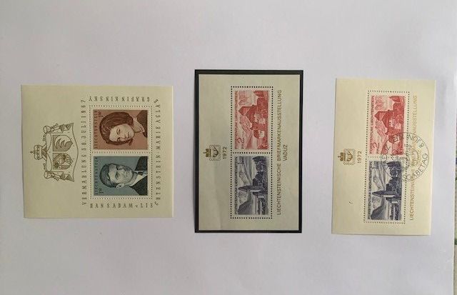Liechtensteinblock 3St. Vermählung und Ausstellung 1967+1972 Kaufen