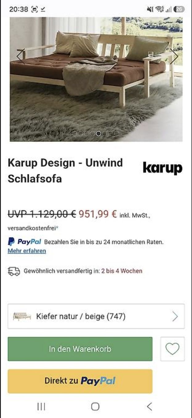 Divani: Karup Design Schlafsofa Unwind 130x190 – Nuovo (secondo la descrizione) da Dättwil AG venduto da Loumalou 3