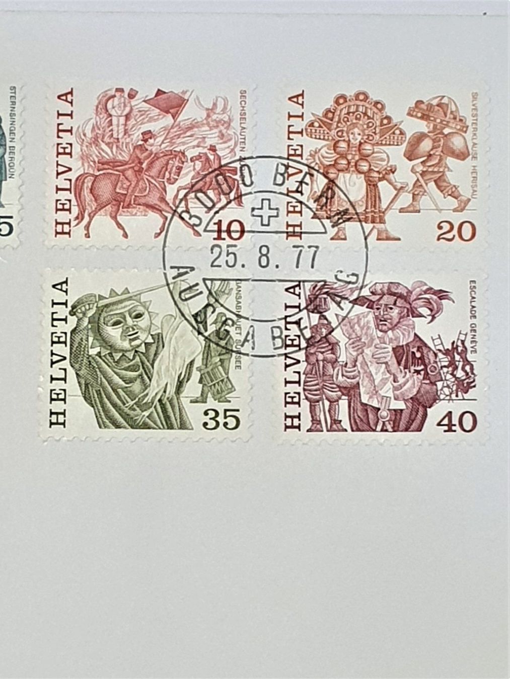 Tutti i francobolli: (149) 2ET-Kuvert von25.8.77 Volksbräuche – Usato da Schwarzhäusern venduto da Inot3 2