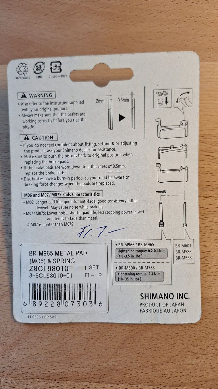 Shimano Ersatzteile: Shimano XTR BR-M965 – Neu und originalverpackt aus Cazis von RolfEggi 1