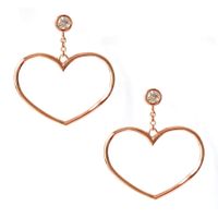Herz-Ohrringe aus 925 Silber, 18K Rose Gold