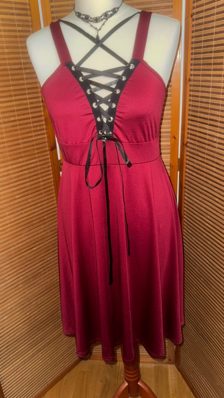 Vestiti: Gothik /Rock Kleid dunkelrot, 40 – Usato da Gümligen venduto da morticiaaddams