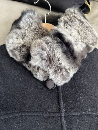 Luisa Spagnoli  Wollmantel Pelz Grösse M/L