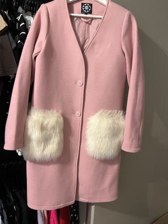 Mantel pink Grösse XS Kunstfell Details