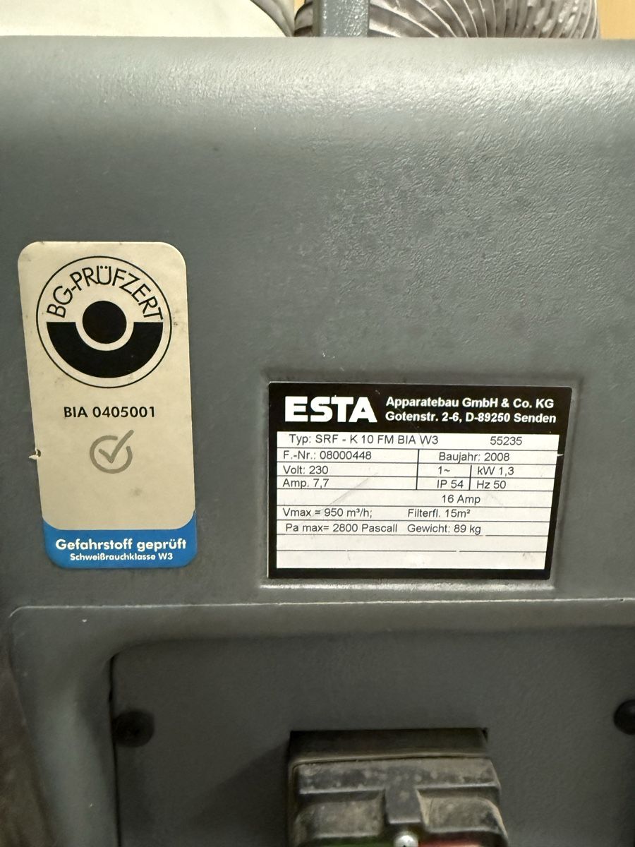 Tutte le macchine: Schweissrauchabsaugung ESTA – Usato da Sirnach venduto da S54Power 6