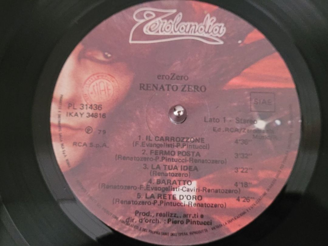Vinyles: LP  Renato Zero – D'occasion à Martigny par MZ-67 3