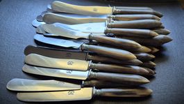 Lot: 26 Messer mit Horngriffschalen WENGER TAHARA