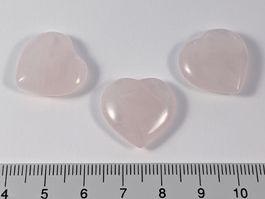 Rosenquarz Herzen 20mm 3Stk.