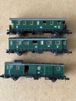 3x Fleischmann Personenwgen + Gepackwagen