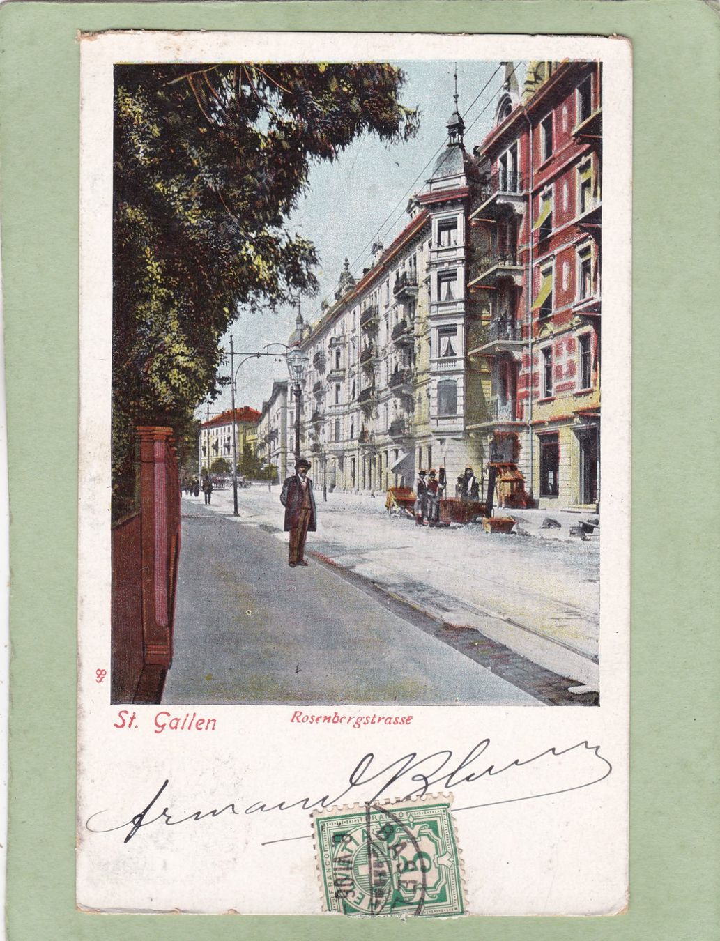 Ansichtskarten: St. Gallen Rosenbergstrasse 1907 – Gebraucht aus Herisau von Lisegrat2008
