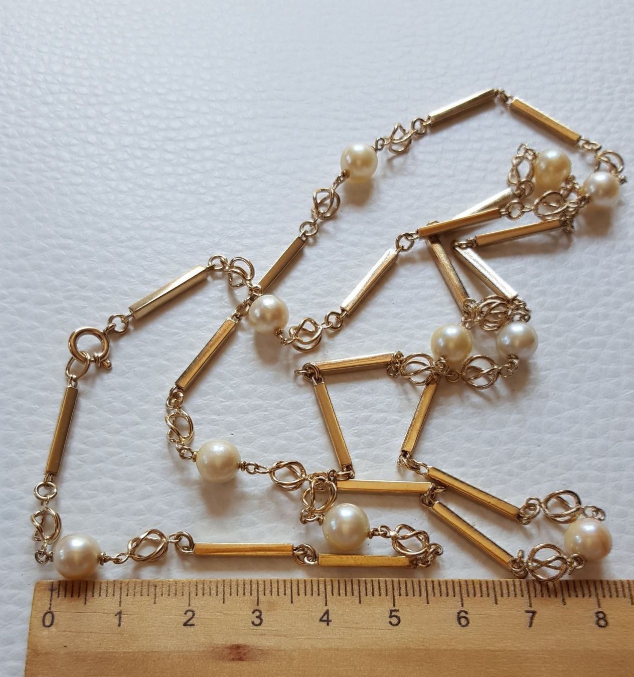 Catenine: Massiv Gold Kette mit Perlen – Usato da Wald ZH venduto da Dasilver
