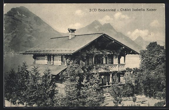 Cartoline postali: AK Beckenried, Châlet Isabella Kaiser – Usato da Berlin venduto da bartko-reher