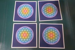4 Stück Blume des Lebens