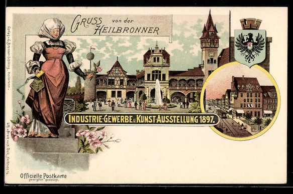 Cancelleria postale: Litho Heilbronn, Industrie-, Gewerbe- un – Usato da Berlin venduto da bartko-reher