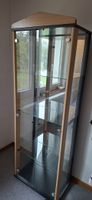 Vitrine mit Glaseinlegeböden Holzoptik schwarz gebraucht