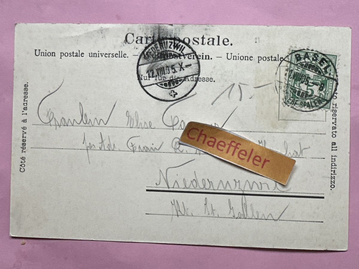 Cartoline postali: 1905 Basel, Rathaus  – Usato da Zürich venduto da Chaeffeler 1