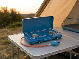 Campingaz Base Camp Kocher, blau, 2-Flammen, neuwertig, f...