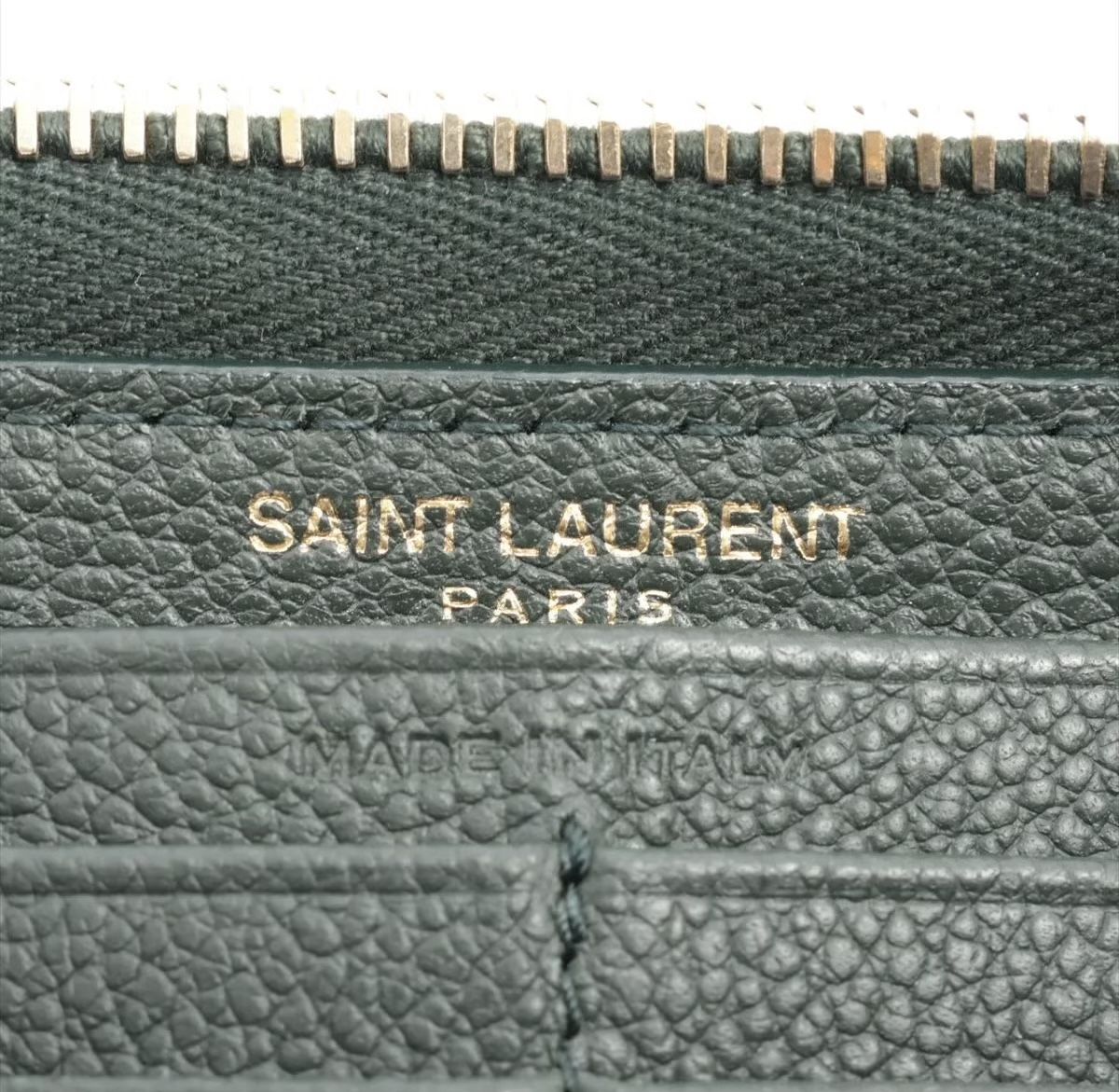 Saint Laurent Portamonete: Saint Laurent Paris Leather Wallet Green - Gratis Versand – Nuovo (secondo la descrizione) da Flawil venduto da HeritageAtelier 9