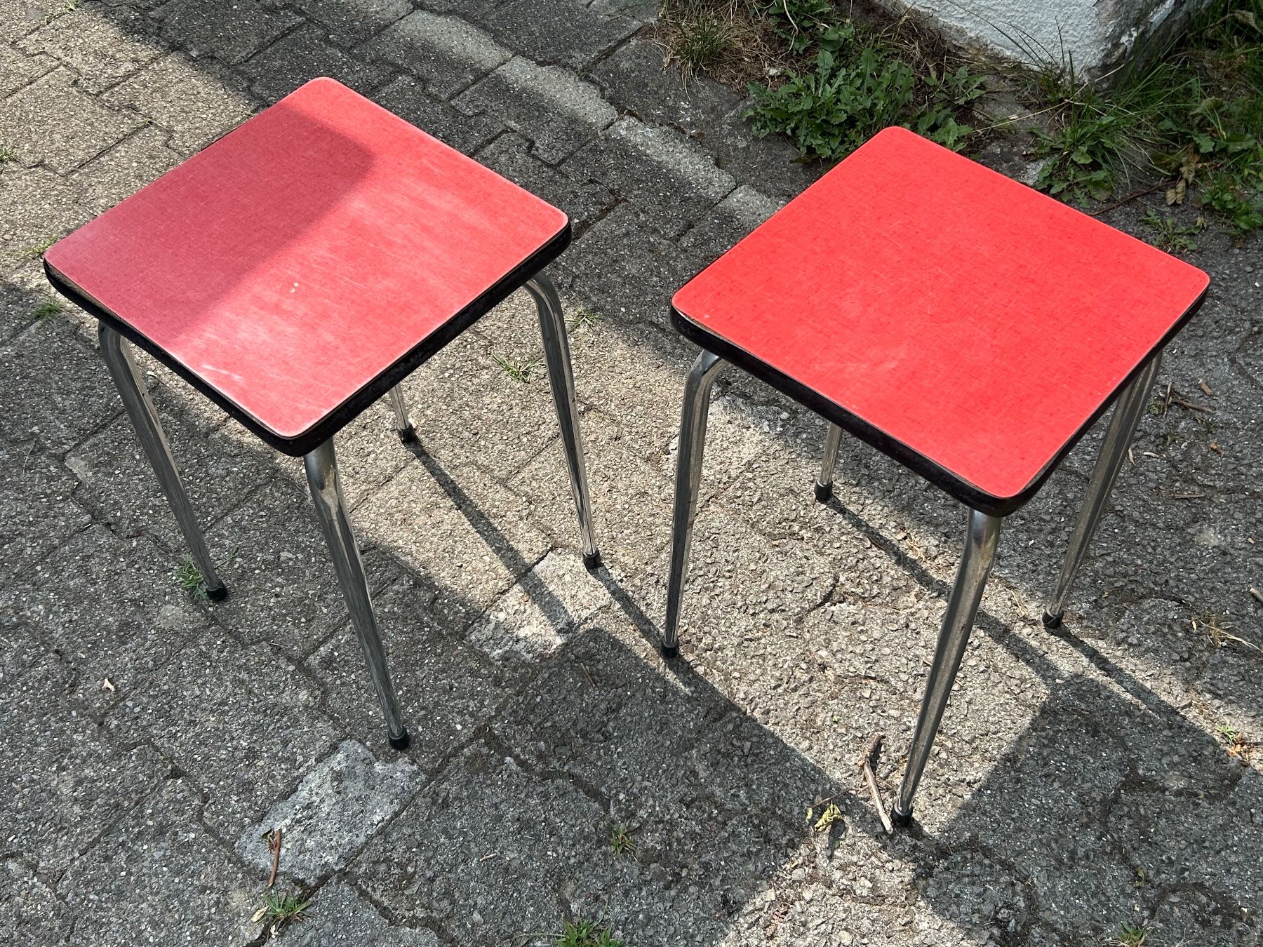 Tabourets: 2 Hocker Vintage Midcentury – D'occasion à Buchrain par Inchpincher