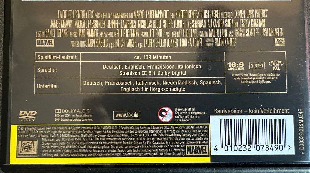 Alle DVDs: X-Men Collection 7 Blu-ray + Dark Phoenix DVD – Gebraucht aus Beringen von Mantafisch1 4