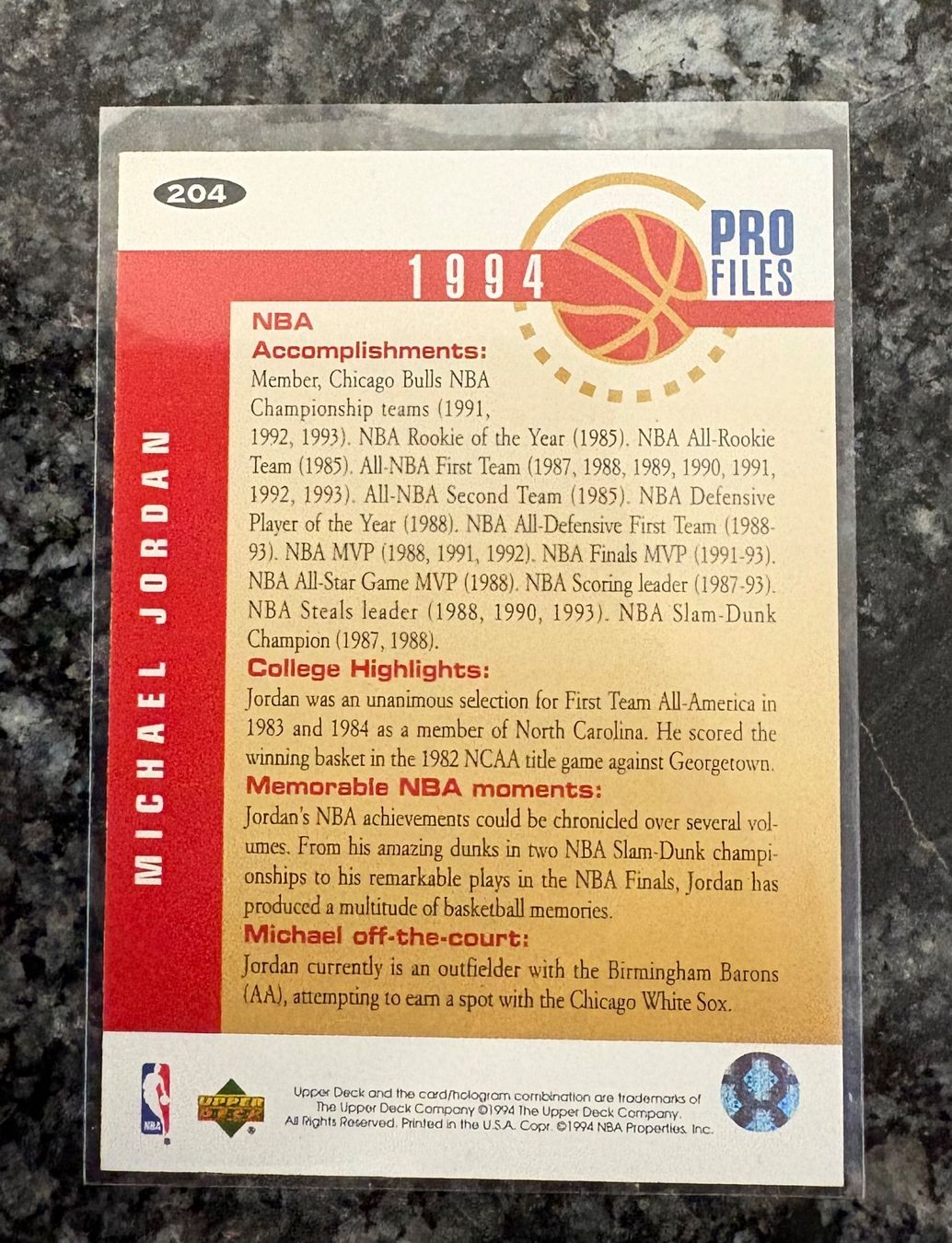 Nba Sammelbilder & Trading cards: NBA Michael Jordan Pro Files Card – Neu (gemäss Beschreibung) aus Muttenz von joba23 1