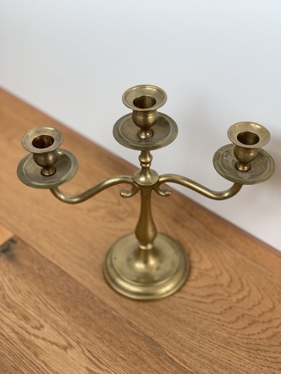 Kerzenständer: 3-armiger Kerzenständer aus Messing 24cm hoch – Gebraucht aus Willisau von son_lq7g 2