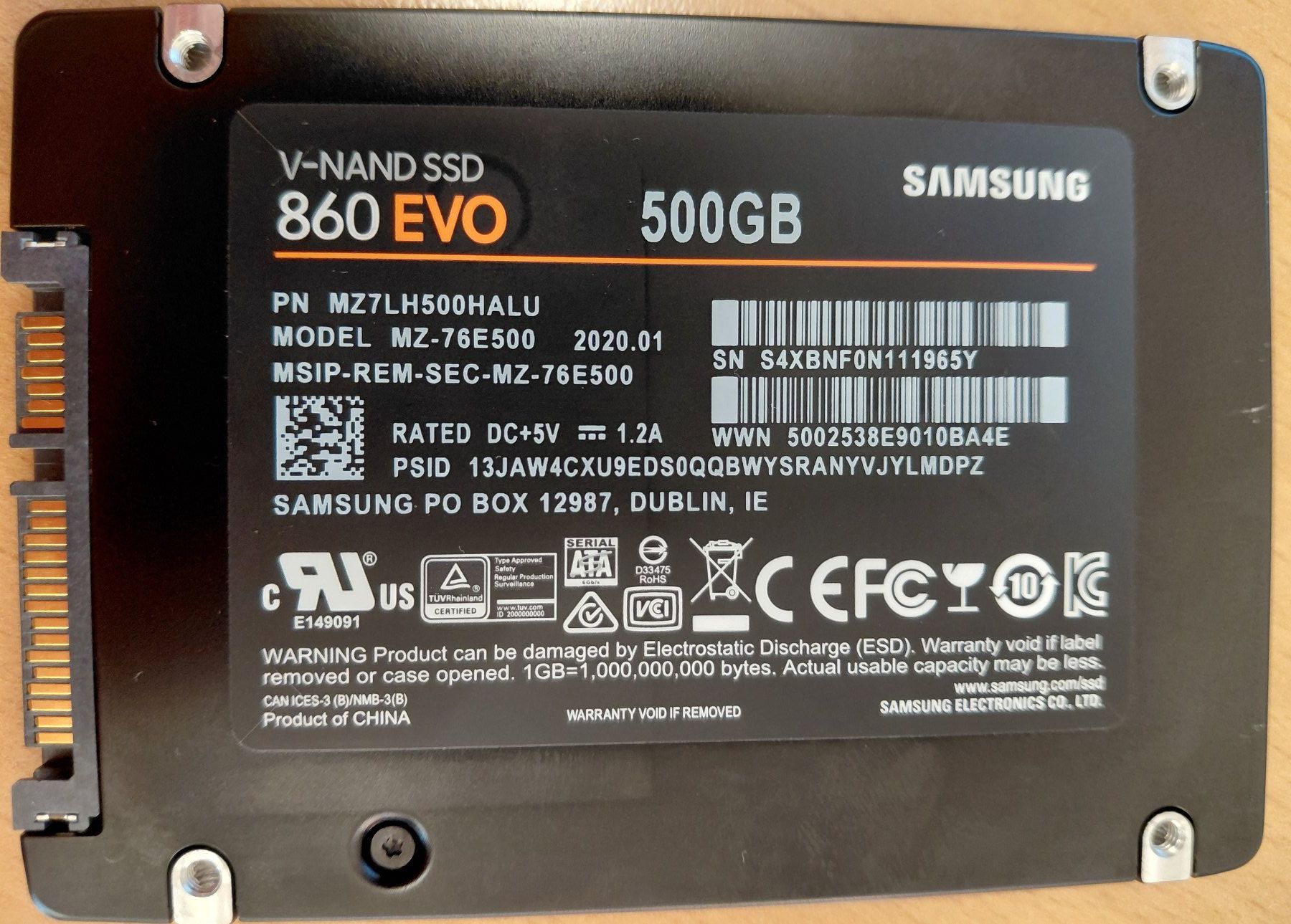 Samsung Harddisks: SSD Samsung 500 GB – Gebraucht aus Willisau von aronet