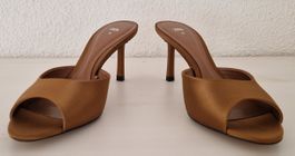 38) Satin-Mules (Pantoletten) von Zara, Grösse 38