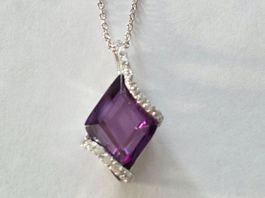 Zeitlose Eleganz - Amethyst Silber 925 Anhänger - NEU