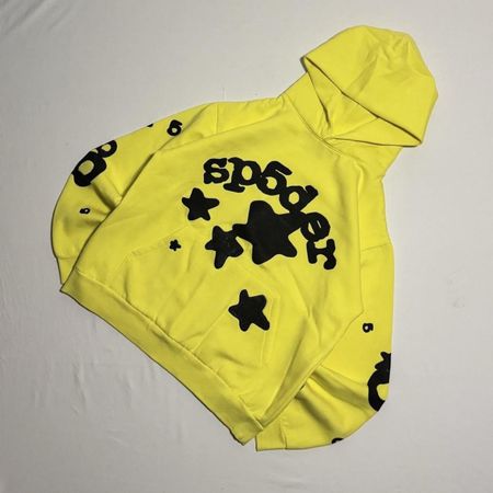 SP5DER Yellow Graphic Hoodie – Spider Streetwear Sweatshirt