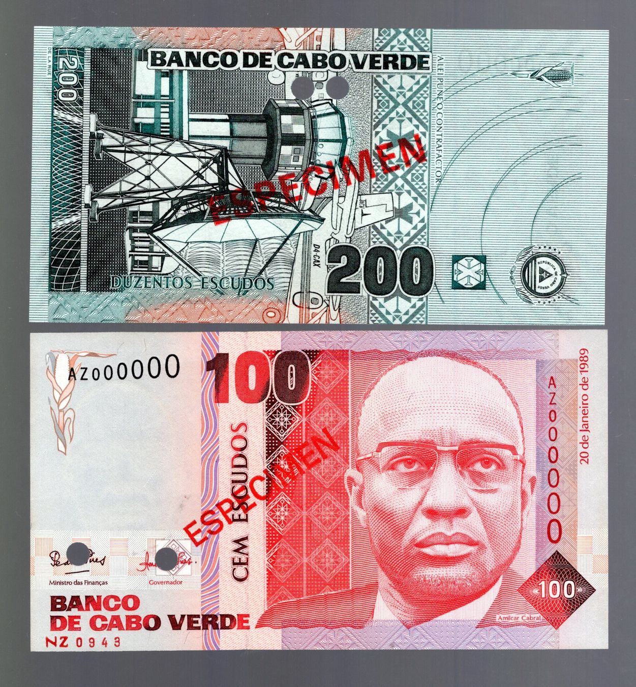 Banconote: Cape verde 2 stück Especimen UNC – Nuovo (secondo la descrizione) da Leibstadt venduto da baroc333