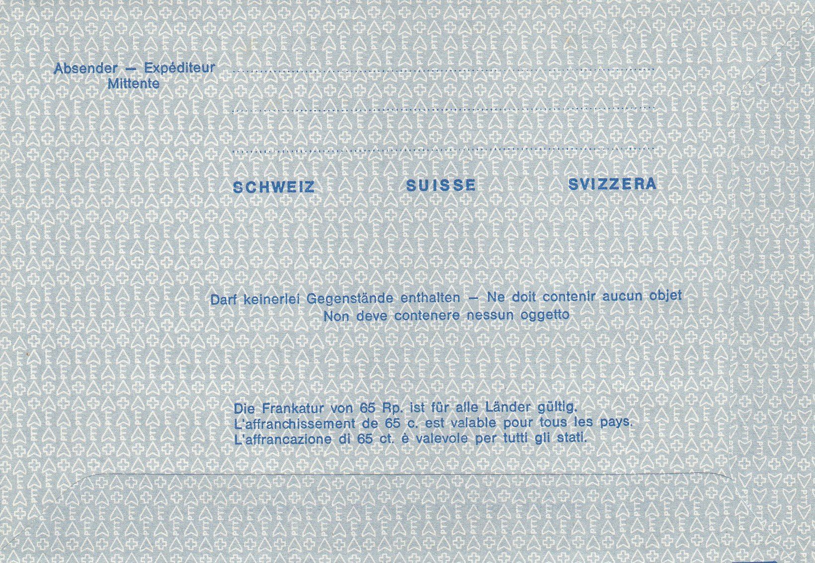 Alle Briefmarken: Aerogram Luftpost FDC 19.3.1962 – Gebraucht aus Spreitenbach von Mustang_1105 1