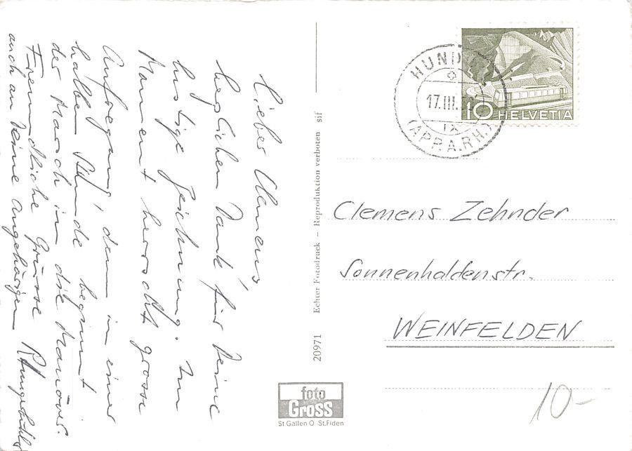 Cartoline postali: Hundwil, gelaufen 1950 – Usato da Frauenfeld venduto da POML 1