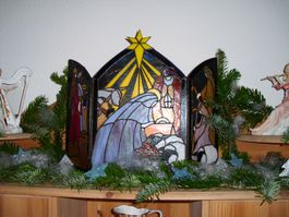 Tiffany Weihnachtskrippe handgemacht Unikat, wunderschön