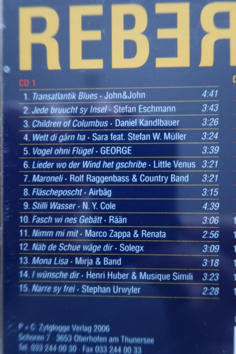 CDs: REBER ROCK - PETER REBER TRIBUTE 2x CD – Gebraucht aus Basel von Patiscat 2
