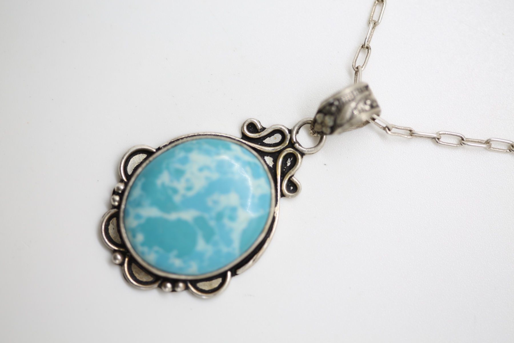 Catenine: Silberkette mit Larimar Anhänger – Usato da Reinach BL venduto da Han-Numismatik 3