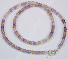 Amethyst Buttonkette facettiert 925 Silber