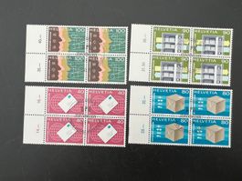 1976  UPU Erstag gest.Viererblock mit Tab  (K70)