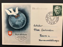 Postkarte Tag der Briefmarke 1945 Bern