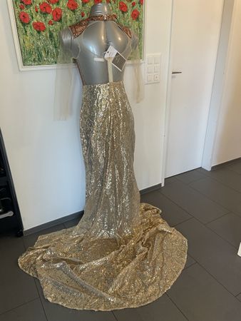 Elegantes Glitzer Abendkleid Gr. 36/38.neuwertig